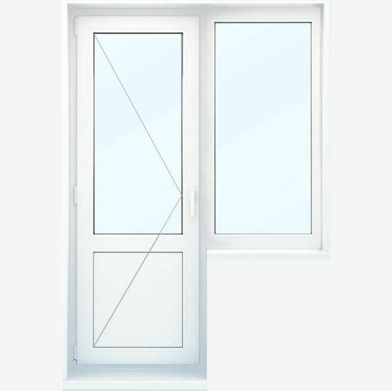 балконный блок пластиковое окно с дверью пвх